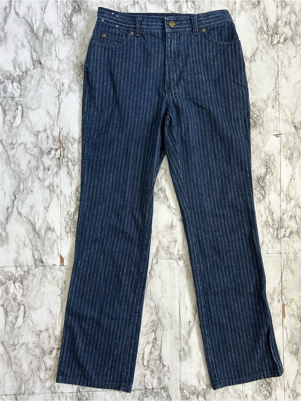 Lucky Star size 31 Vintage 70s 80s 90s ? Unique rare railroad stripe indigo dye